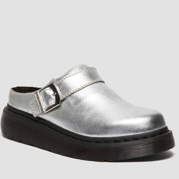 New $150 Laketen Atlas Metallic Silver Clog leather Mule unisex platform shoes - Picture 4 of 16
